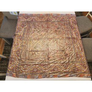 Vintage 1990s~OSCAR De La RENTE SCARF~Accessory Street~Metallic~Artsy~Floral